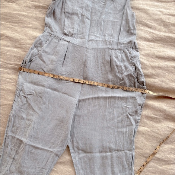 Black Crane Linen Jumpsuit/Overalls - Picture 9 of 13